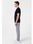 Lacivert Slim Fit Armürlü Bisiklet Yaka Tişört 3