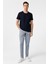 Lacivert Slim Fit Armürlü Bisiklet Yaka Tişört 5