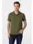 Haki Slim Fit Düz Polo Yaka Tişört 2