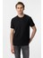Siyah Slim Fit Armürlü Bisiklet Yaka Tişört 2