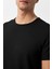 Siyah Slim Fit Armürlü Bisiklet Yaka Tişört 2