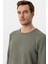 Yeşil Slim Fit Armürlü Bisiklet Yaka Triko Kazak 5