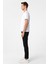 Beyaz Slim Fit Düz V Yaka Tişört 3
