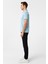 Buz Mavi Slim Fit Armürlü Polo Yaka Tişört 4