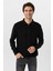 Siyah Regular Armürlü Polo Yaka Triko 2
