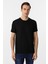 Siyah Slim Fit Armürlü Bisiklet Yaka Tişört 1