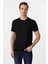 Siyah Slim Fit Armürlü Bisiklet Yaka Tişört 2