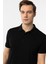 Siyah Slim Fit Düz Polo Yaka Tişört 3