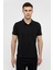 Siyah Slim Düz Polo Yaka Tişört 1