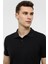 Siyah Slim Düz Polo Yaka Tişört 3