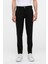 Siyah Slim Fit Desenli Kumaş Pantolon 2