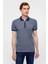 Lacivert Slim Fit Baskılı Polo Yaka Tişört 2