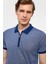 Lacivert Slim Fit Baskılı Polo Yaka Tişört 4