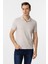 Bej Slim Fit Armürlü Polo Yaka Tişört 1