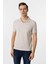 Bej Slim Fit Armürlü Polo Yaka Tişört 4