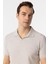 Bej Slim Fit Armürlü Polo Yaka Tişört 5