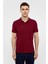 Koyu Bordo Slim Düz Polo Yaka Tişört 1