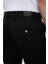 Siyah Slim Fit Desenli Kumaş Pantolon 5