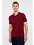 Koyu Bordo Slim Düz Polo Yaka Tişört 2