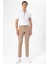 Bej Slim Fit Armürlü Pantolon 2