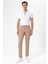 Bej Slim Fit Armürlü Pantolon 3