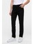 Siyah Slim Fit 5 Cep Kalıp Armürlü Kanvas Pantolon 2