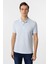 Buz Mavi Slim Fit Düz Polo Yaka Tişört 1