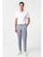 Buz Mavi Slim Fit Armürlü Jogger Pantolon 1
