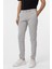 Gri Slim Fit Armürlü Kanvas Pantolon 3