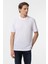 Beyaz Slim Fit Armürlü Bisiklet Yaka Tişört 1