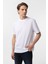Beyaz Slim Fit Armürlü Bisiklet Yaka Tişört 4