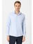 Buz Mavi Slim Fit Desenli Klasik Yaka Gömlek 1