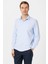 Buz Mavi Slim Fit Desenli Klasik Yaka Gömlek 3
