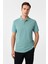 Su Yeşili Slim Fit Armürlü Polo Yaka Tişört 1