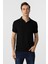 Siyah Slim Fit Armürlü Polo Yaka Tişört 3