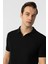 Siyah Slim Fit Armürlü Polo Yaka Tişört 4