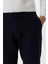 Lacivert Slim Fit Armürlü Jogger Pantolon 3