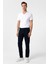 Lacivert Slim Fit 5 Cep Kalıp Armürlü Kanvas Pantolon 1