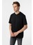 Siyah Slim Fit Armürlü Bisiklet Yaka Tişört 2