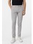 Gri Slim Fit Armürlü Kanvas Pantolon 2