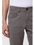 Gri Slim Fit 5 Cep Kalıp Armürlü Kanvas Pantolon 4