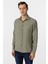 Haki Slim Fit Düz Klasik Yaka Gömlek 3