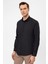 Siyah Slim Fit Düz Klasik Yaka Gömlek 1