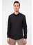 Siyah Slim Fit Düz Klasik Yaka Gömlek 4