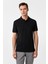 Siyah Slim Fit Armürlü Polo Yaka Tişört 1