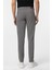 Koyu Gri Slim Fit Armürlü Kanvas Pantolon 5