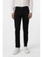 Siyah Slim Fit 5 Cep Kalıp Armürlü Kanvas Pantolon 2