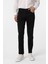 Siyah Slim Fit 5 Cep Kalıp Armürlü Kanvas Pantolon 3