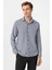 Lacivert Slim Fit Armürlü Klasik Yaka Gömlek 1