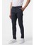 Lacivert Slim Fit Armürlü Kanvas Pantolon 3